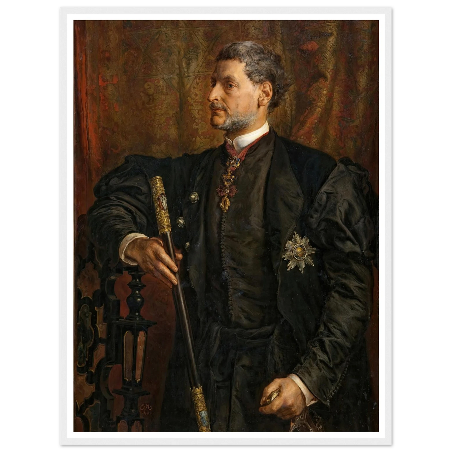 Portrait of Alfred Potocki (1879) Art Print | Jan Matejko - Framed Poster - 30x40 cm / 12x16″ - Black frame