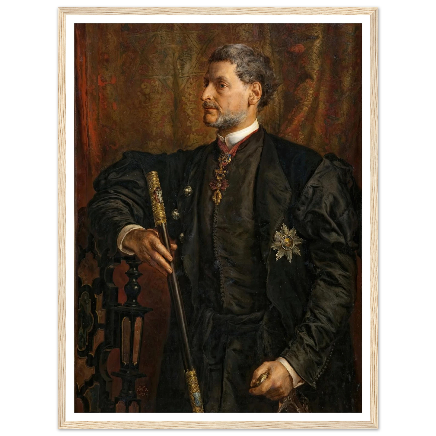 Portrait of Alfred Potocki (1879) Art Print | Jan Matejko - Framed Poster - 30x40 cm / 12x16″ - Black frame