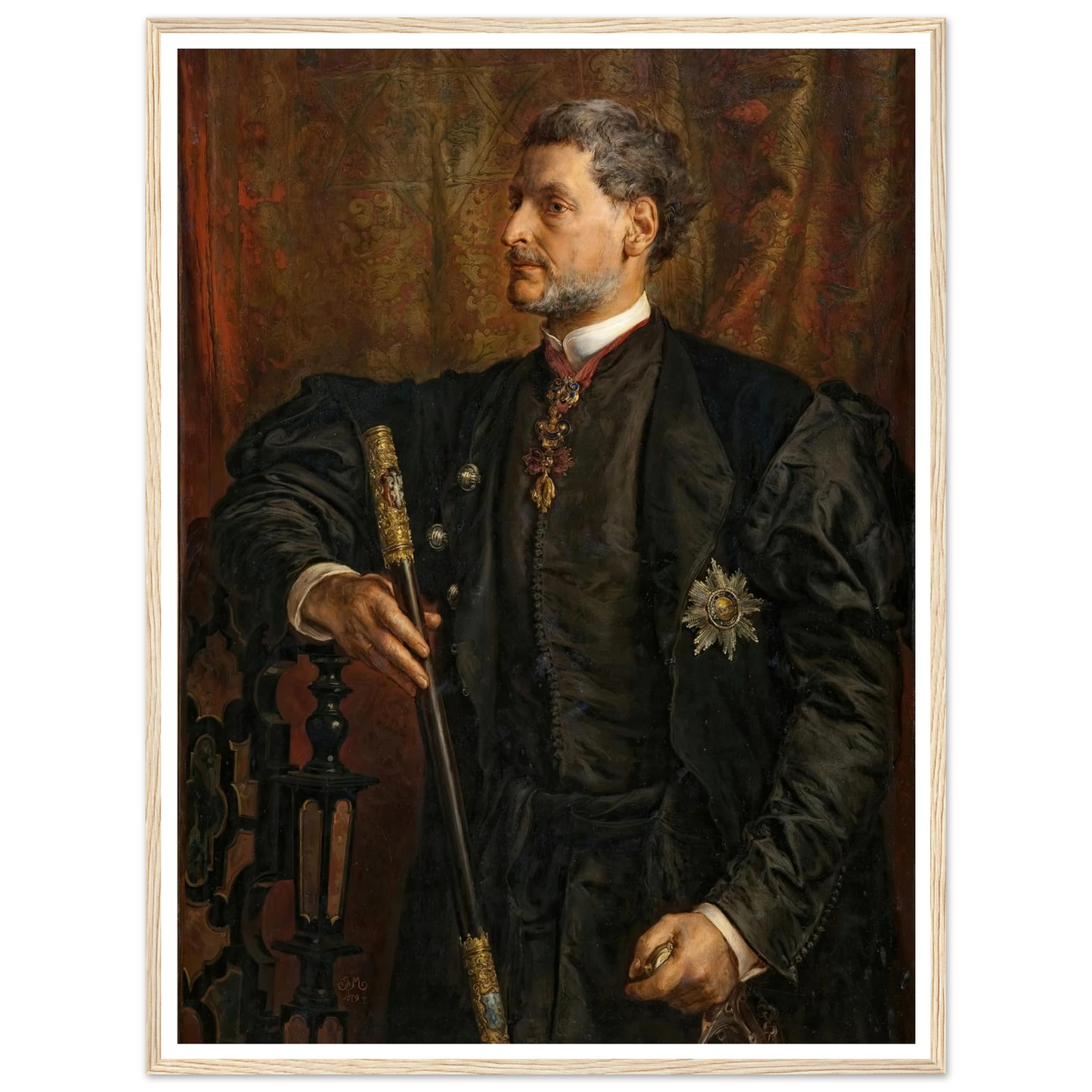 Portrait of Alfred Potocki (1879) Art Print | Jan Matejko - Framed Poster - 30x40 cm / 12x16″ - Black frame