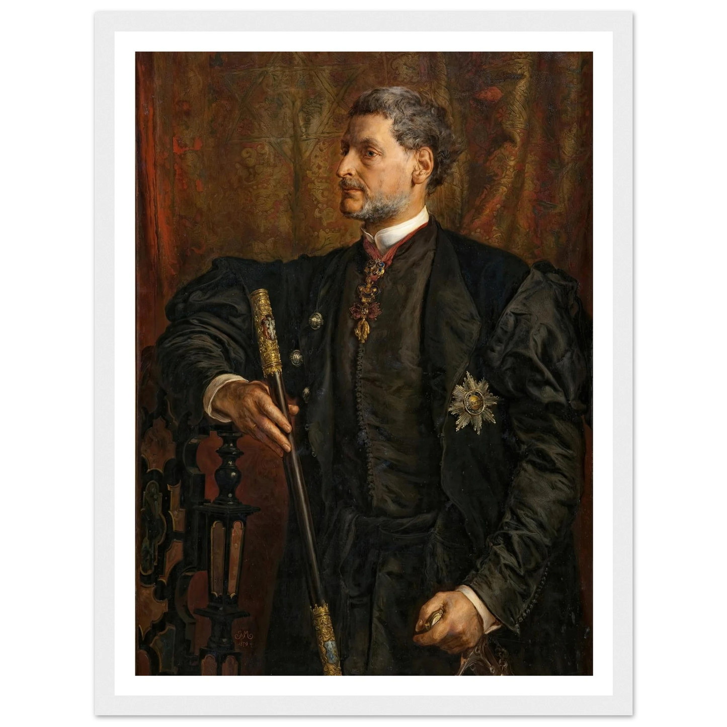 Portrait of Alfred Potocki (1879) Art Print | Jan Matejko - Framed Poster - 30x40 cm / 12x16″ - Black frame