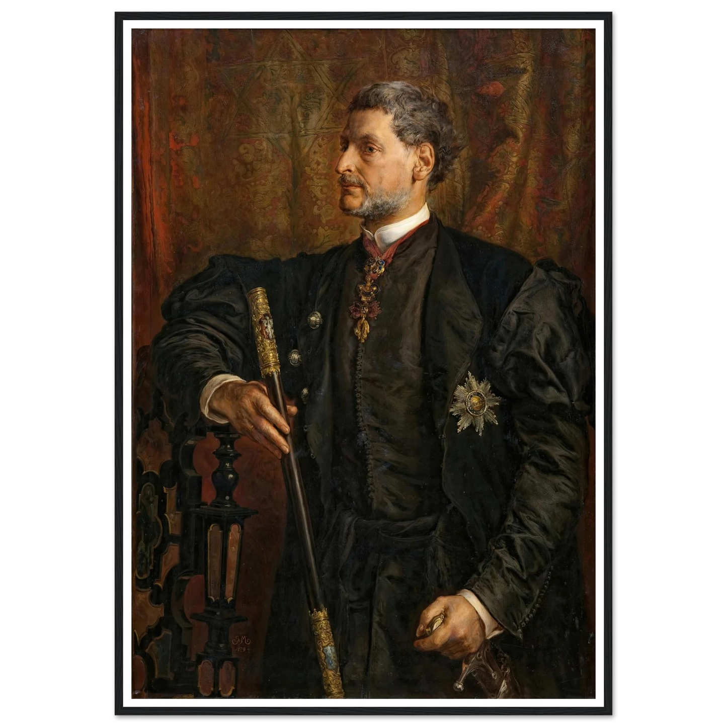 Portrait of Alfred Potocki (1879) Art Print | Jan Matejko - Framed Poster - 30x40 cm / 12x16″ - Black frame