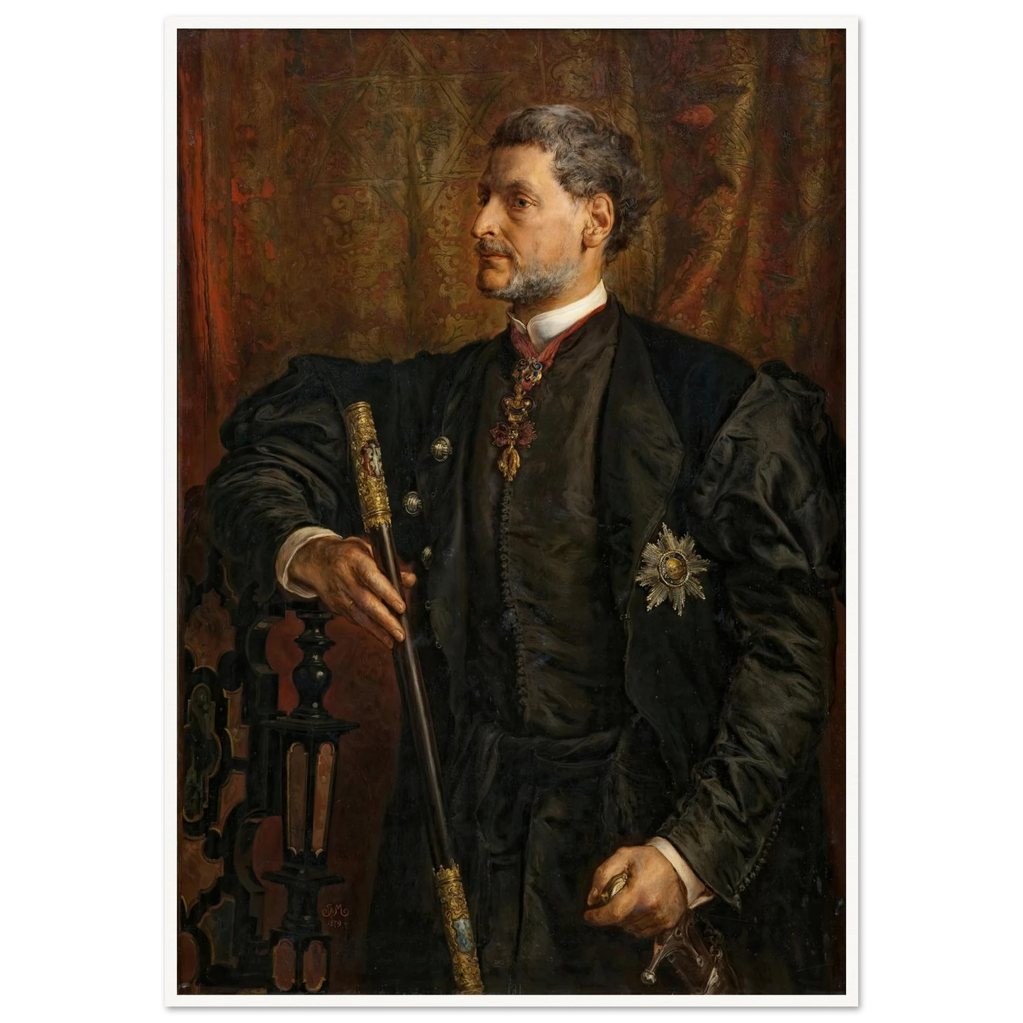 Portrait of Alfred Potocki (1879) Art Print | Jan Matejko - Framed Poster - 30x40 cm / 12x16″ - Black frame