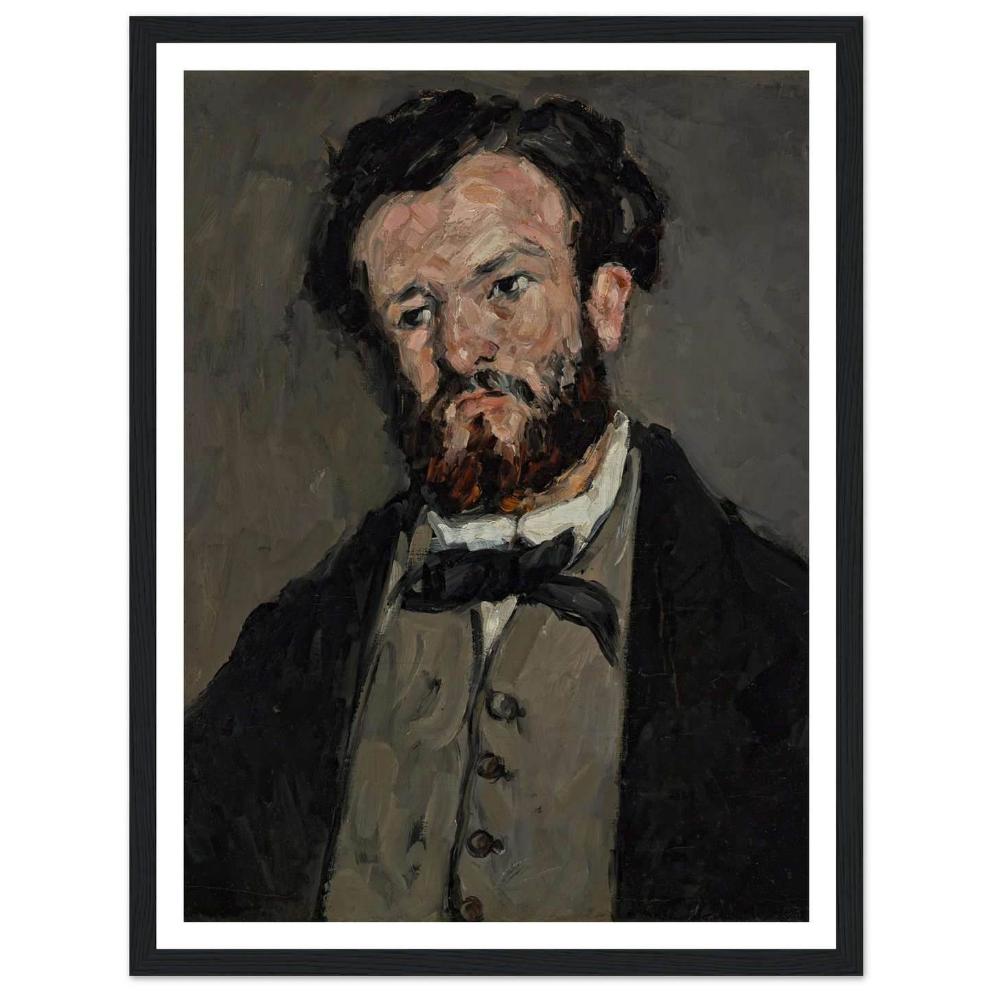 Portrait of Anthony Valabrègue Art Print | Paul Cezanne - Framed Poster - 30x40 cm / 12x16″ - Black frame