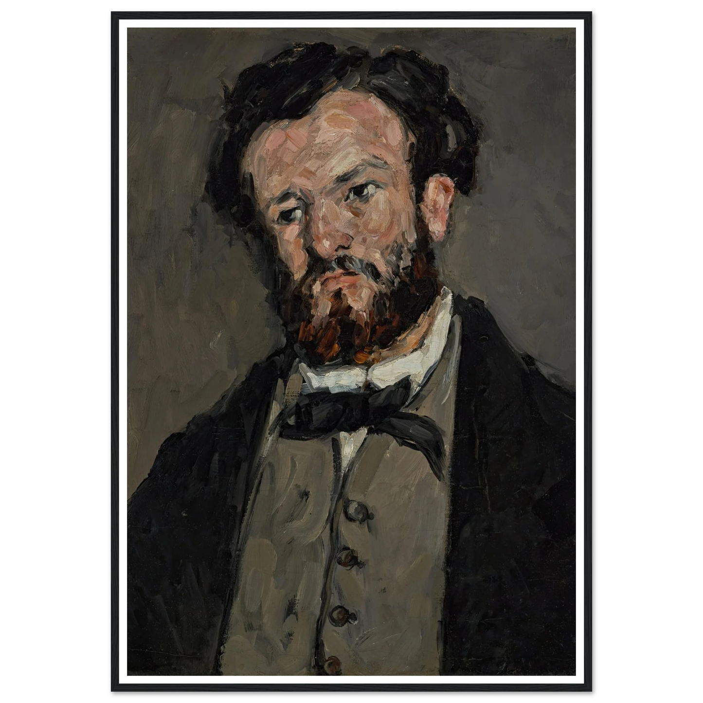 Portrait of Anthony Valabrègue Art Print | Paul Cezanne - Framed Poster - 30x40 cm / 12x16″ - Black frame