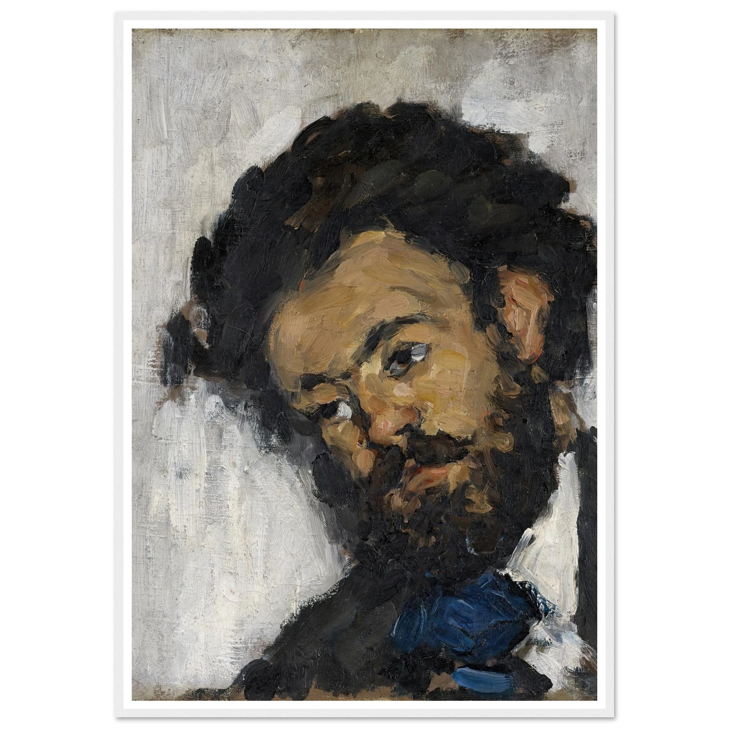 Portrait Of Antoine-Fortuné Marion (1871) Art Print | Paul Cezanne - Framed Poster - 30x40 cm / 12x16″ - Black frame
