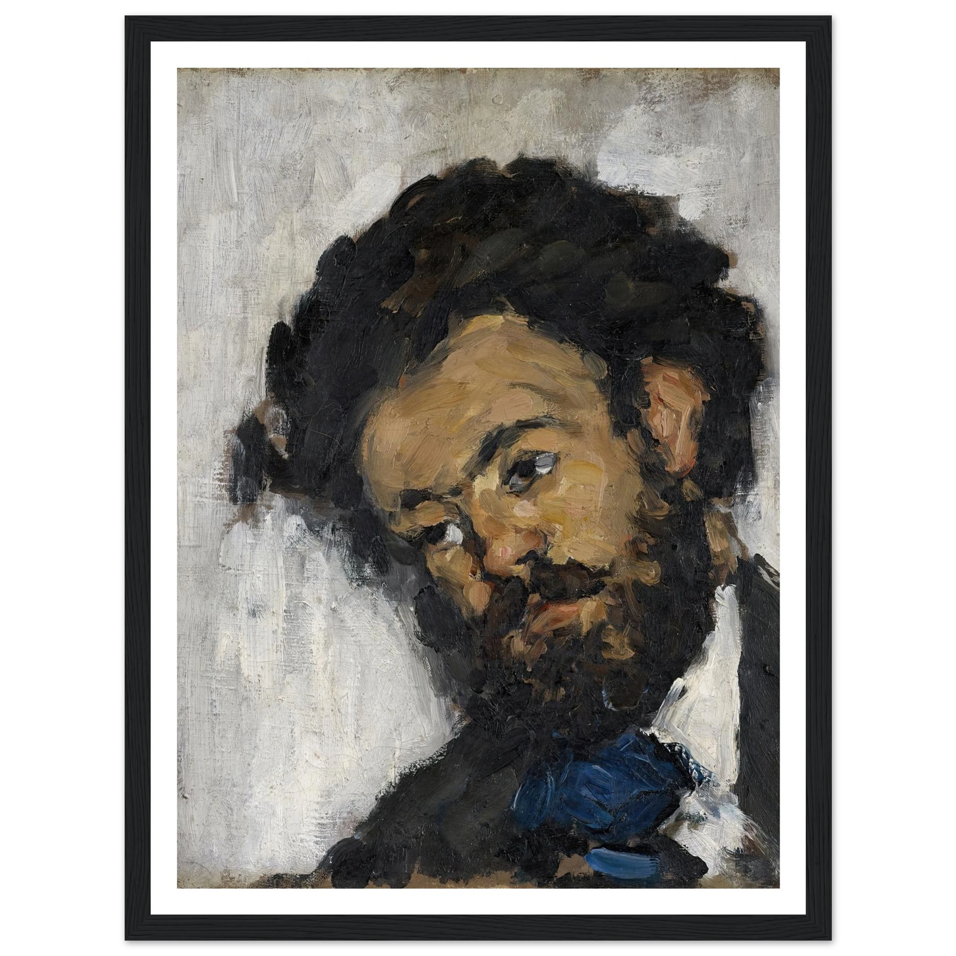 Portrait Of Antoine-Fortuné Marion (1871) Art Print | Paul Cezanne - Framed Poster - 30x40 cm / 12x16″ - Black frame