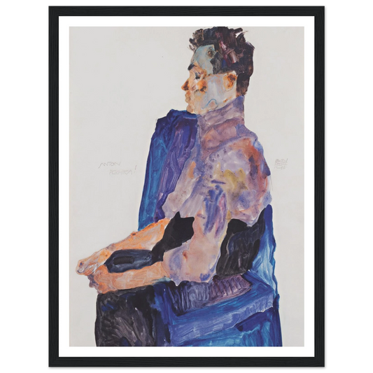 Portrait of Anton Peschka (1911) Art Print | Egon Schiele - Framed Poster - 30x40 cm / 12x16″ - Black frame