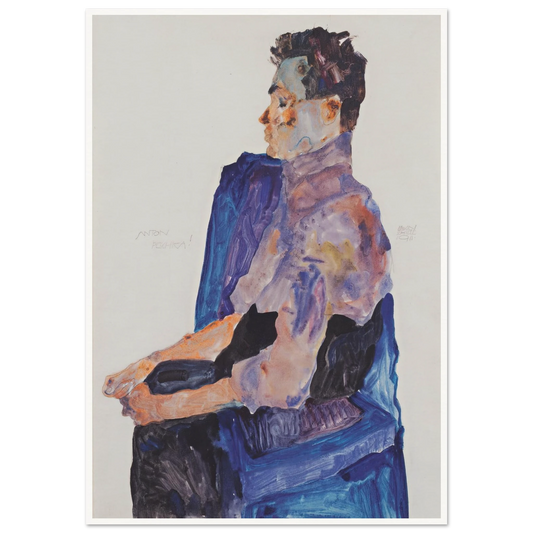 Portrait of Anton Peschka (1911) Art Print | Egon Schiele - Framed Poster - 30x40 cm / 12x16″ - Black frame