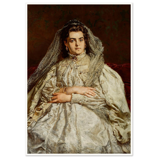 Portrait of artist’s wife, Teodora née Giebułtowska (1879) Art Print | Jan Matejko - Framed Poster - 30x40 cm / 12x16″ - Black frame