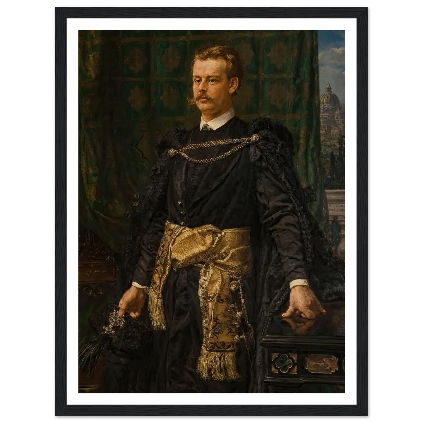 Portrait of Artur Potocki (1890) Art Print | Jan Matejko - Framed Poster - 30x40 cm / 12x16″ - Black frame