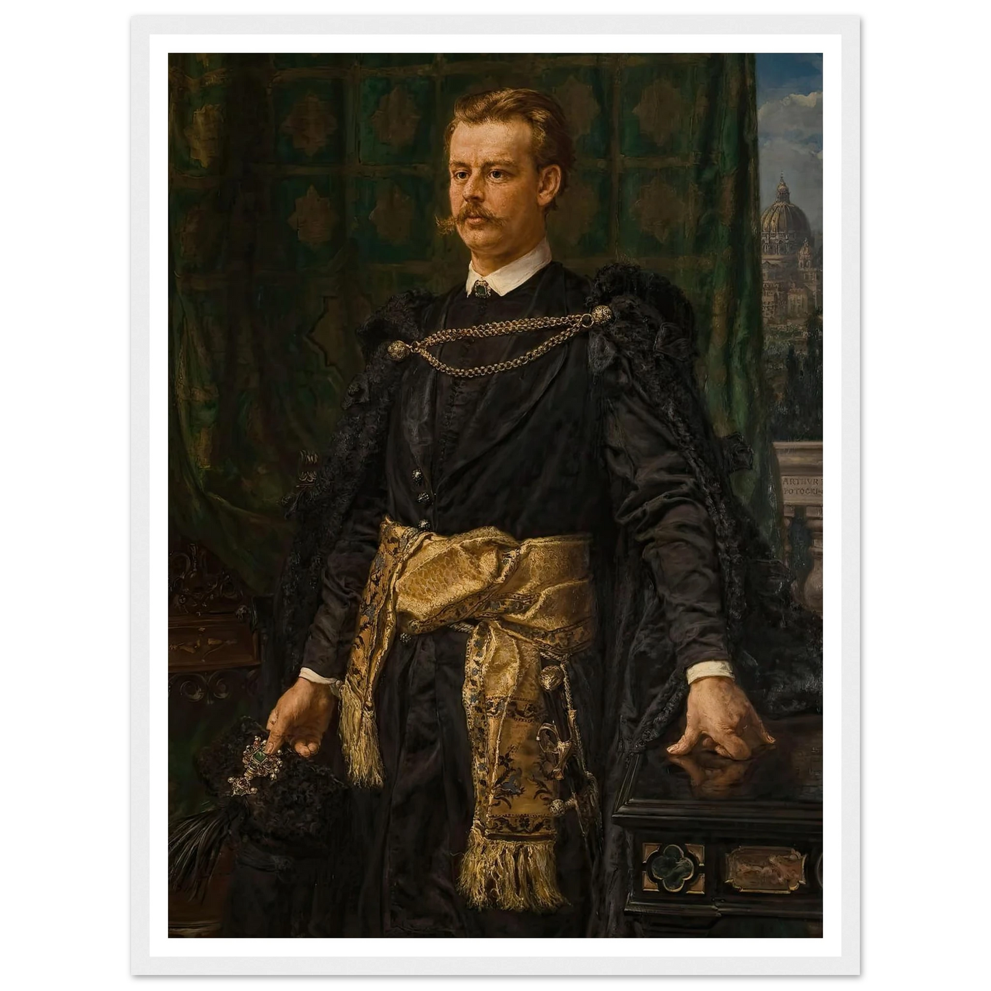 Portrait of Artur Potocki (1890) Art Print | Jan Matejko - Framed Poster - 30x40 cm / 12x16″ - Black frame