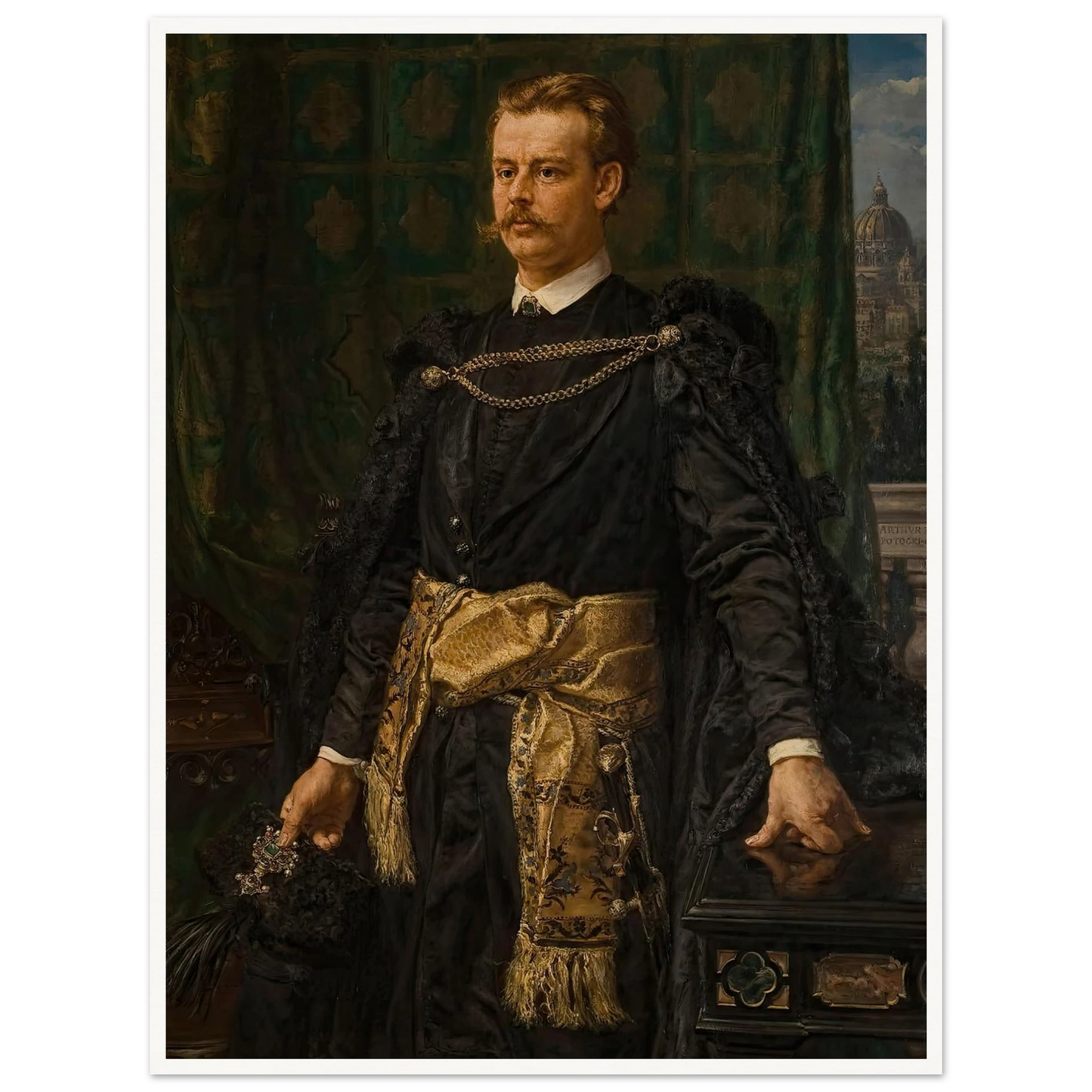 Portrait of Artur Potocki (1890) Art Print | Jan Matejko - Framed Poster - 30x40 cm / 12x16″ - Black frame