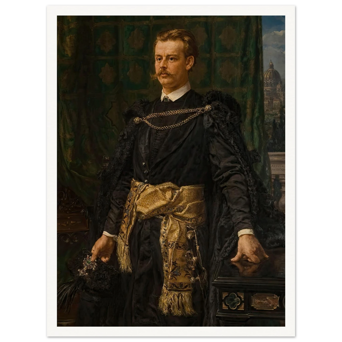 Portrait of Artur Potocki (1890) Art Print | Jan Matejko - Framed Poster - 30x40 cm / 12x16″ - Black frame