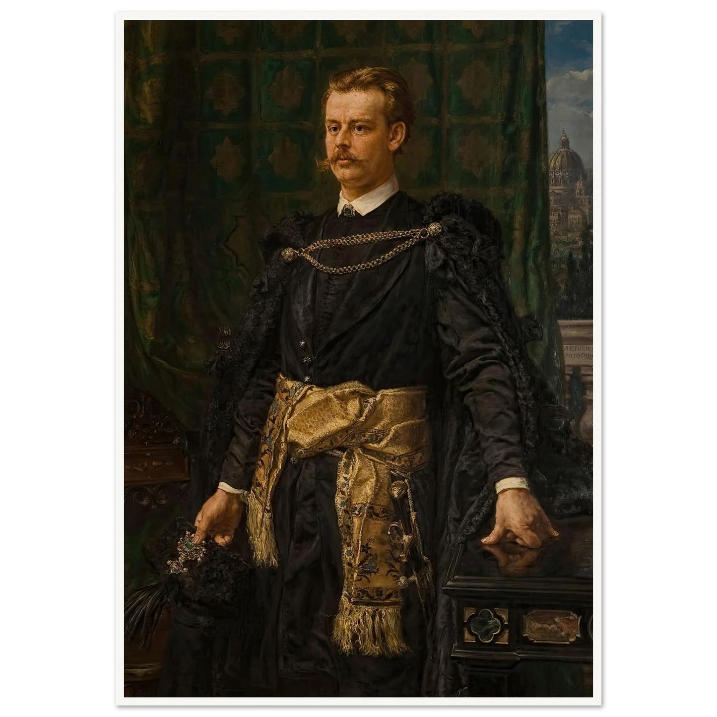 Portrait of Artur Potocki (1890) Art Print | Jan Matejko - Framed Poster - 30x40 cm / 12x16″ - Black frame