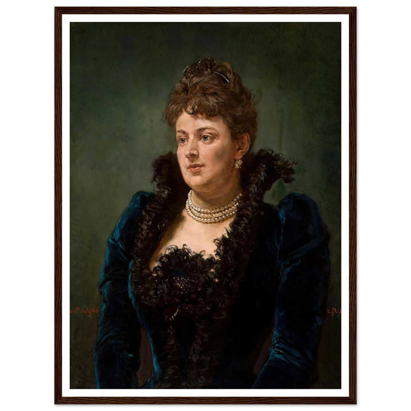 Portrait of Bona Ossowiecka (1890) Art Print | Jan Matejko - Framed Poster - 30x40 cm / 12x16″ - Black frame