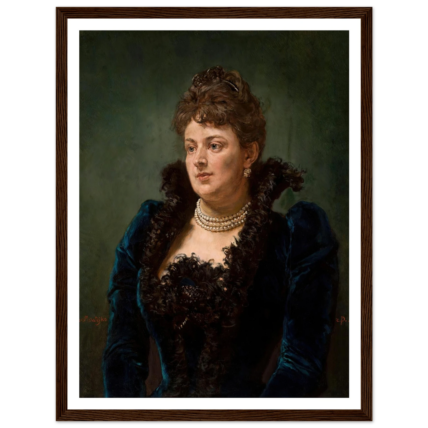 Portrait of Bona Ossowiecka (1890) Art Print | Jan Matejko - Framed Poster - 30x40 cm / 12x16″ - Black frame