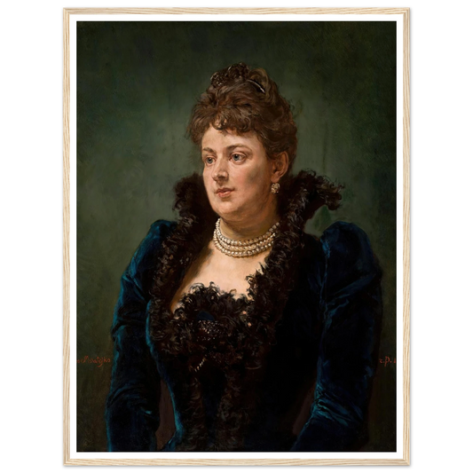 Portrait of Bona Ossowiecka (1890) Art Print | Jan Matejko - Framed Poster - 30x40 cm / 12x16″ - Black frame