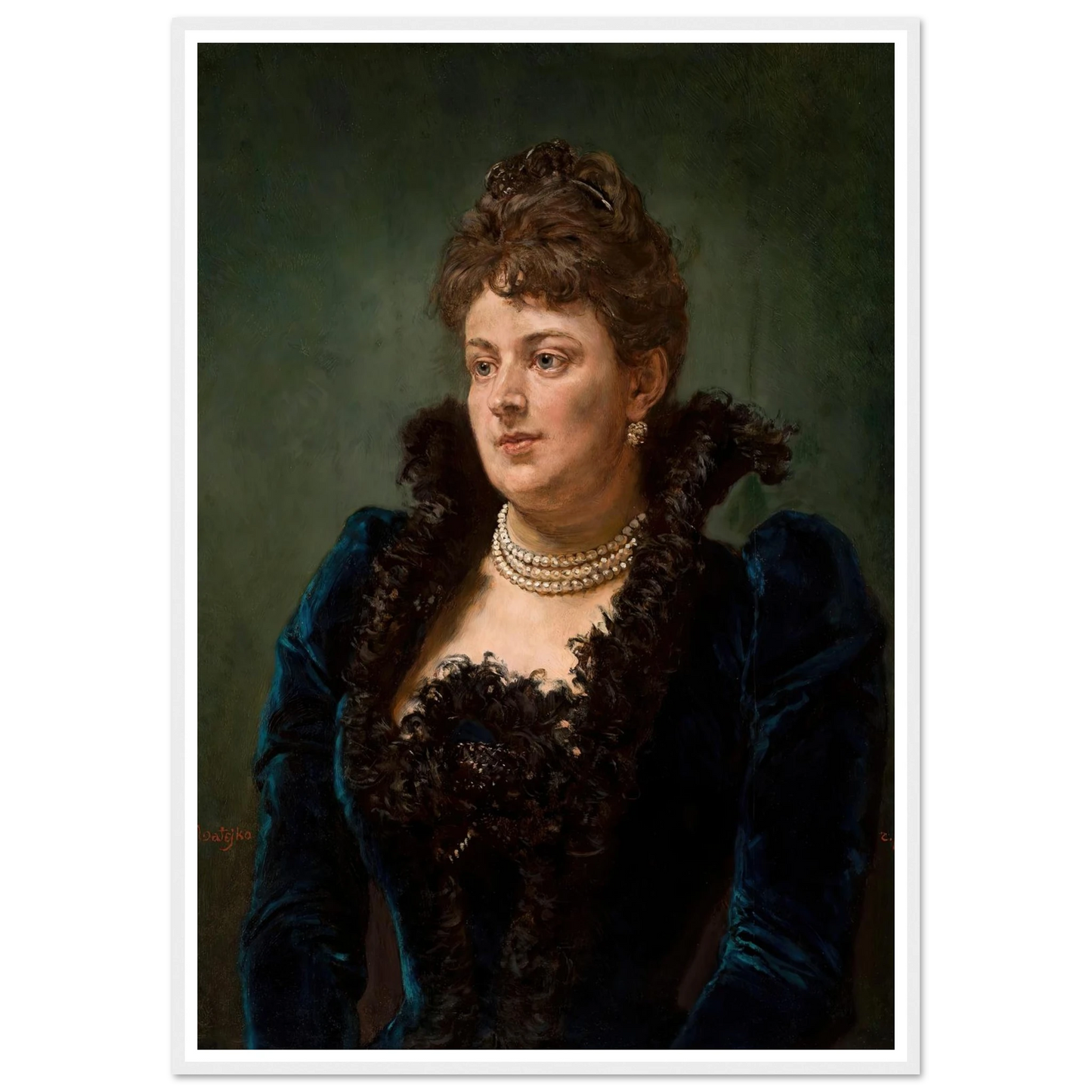 Portrait of Bona Ossowiecka (1890) Art Print | Jan Matejko - Framed Poster - 30x40 cm / 12x16″ - Black frame
