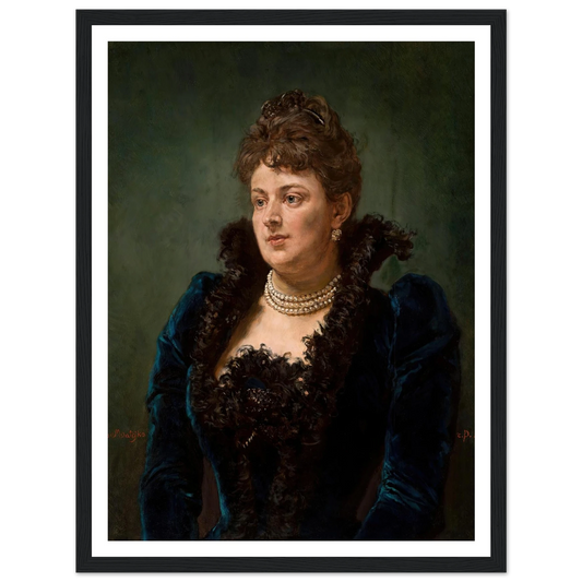 Portrait of Bona Ossowiecka (1890) Art Print | Jan Matejko - Framed Poster - 30x40 cm / 12x16″ - Black frame