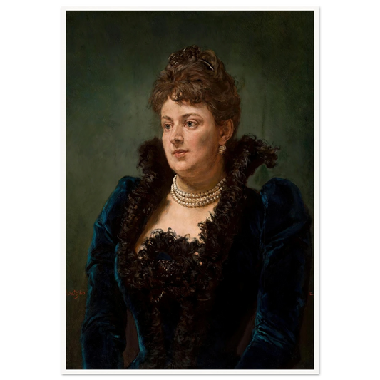 Portrait of Bona Ossowiecka (1890) Art Print | Jan Matejko - Framed Poster - 30x40 cm / 12x16″ - Black frame