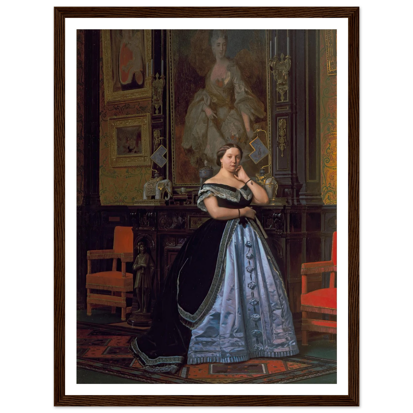 Portrait of Charlotte de Rothschild (1866) Art Print | Jean Leon Gerome - Framed Poster - 30x40 cm / 12x16″ - Black frame