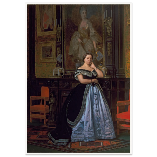 Portrait of Charlotte de Rothschild (1866) Art Print | Jean Leon Gerome - Framed Poster - 30x40 cm / 12x16″ - Black frame