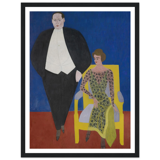 Portrait of Gustave en Norine Van Hecke (1920) Art Print | Leon Spilliaert - Framed Poster - 30x40 cm / 12x16″ - Black frame