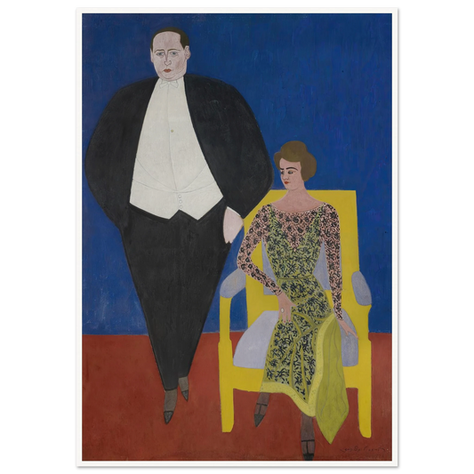 Portrait of Gustave en Norine Van Hecke (1920) Art Print | Leon Spilliaert - Framed Poster - 30x40 cm / 12x16″ - Black frame