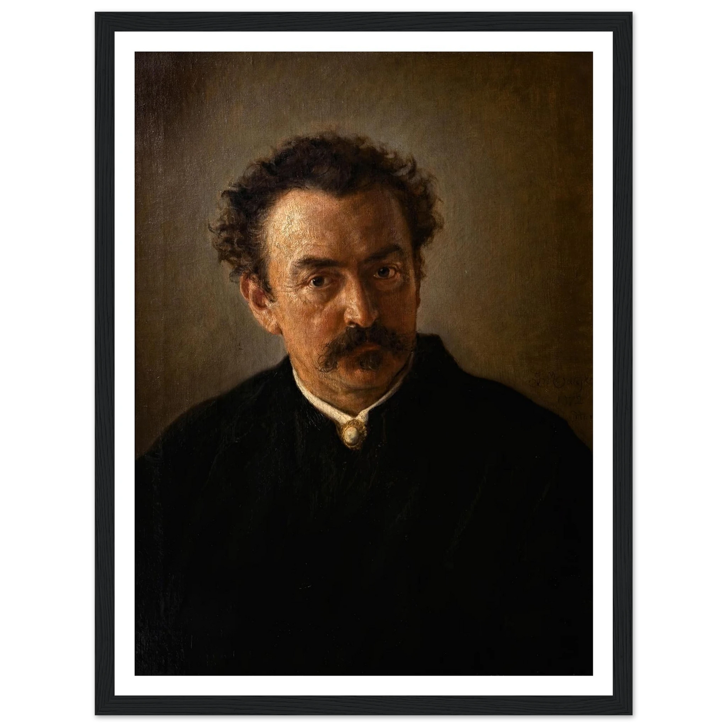 Portrait of Henryk Anastazy Groppler (1872) Art Print | Jan Matejko - Framed Poster - 30x40 cm / 12x16″ - Black frame