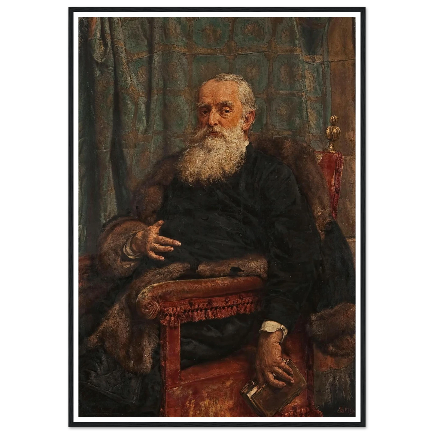 Portrait of Henryk Krajewski (1892) Art Print | Jan Matejko - Framed Poster - 30x40 cm / 12x16″ - Black frame