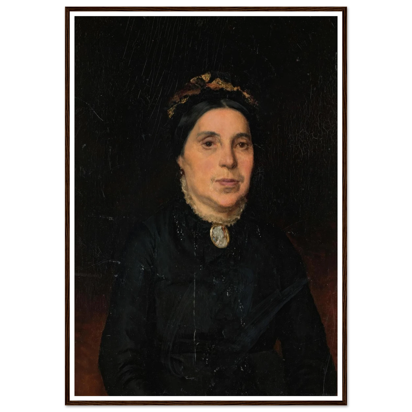Portrait of Ignaz Deutsch’s Wife (1886) Art Print | Ludwig Deutsch - Framed Poster - 30x40 cm / 12x16″ - Black frame