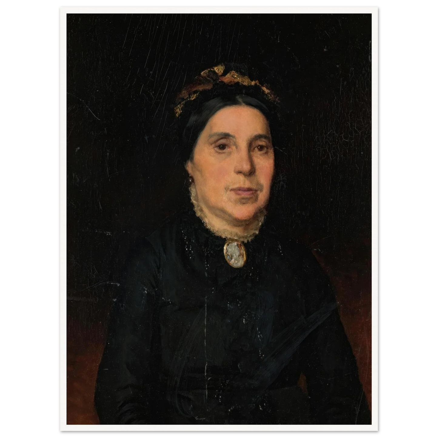 Portrait of Ignaz Deutsch’s Wife (1886) Art Print | Ludwig Deutsch - Framed Poster - 30x40 cm / 12x16″ - Black frame