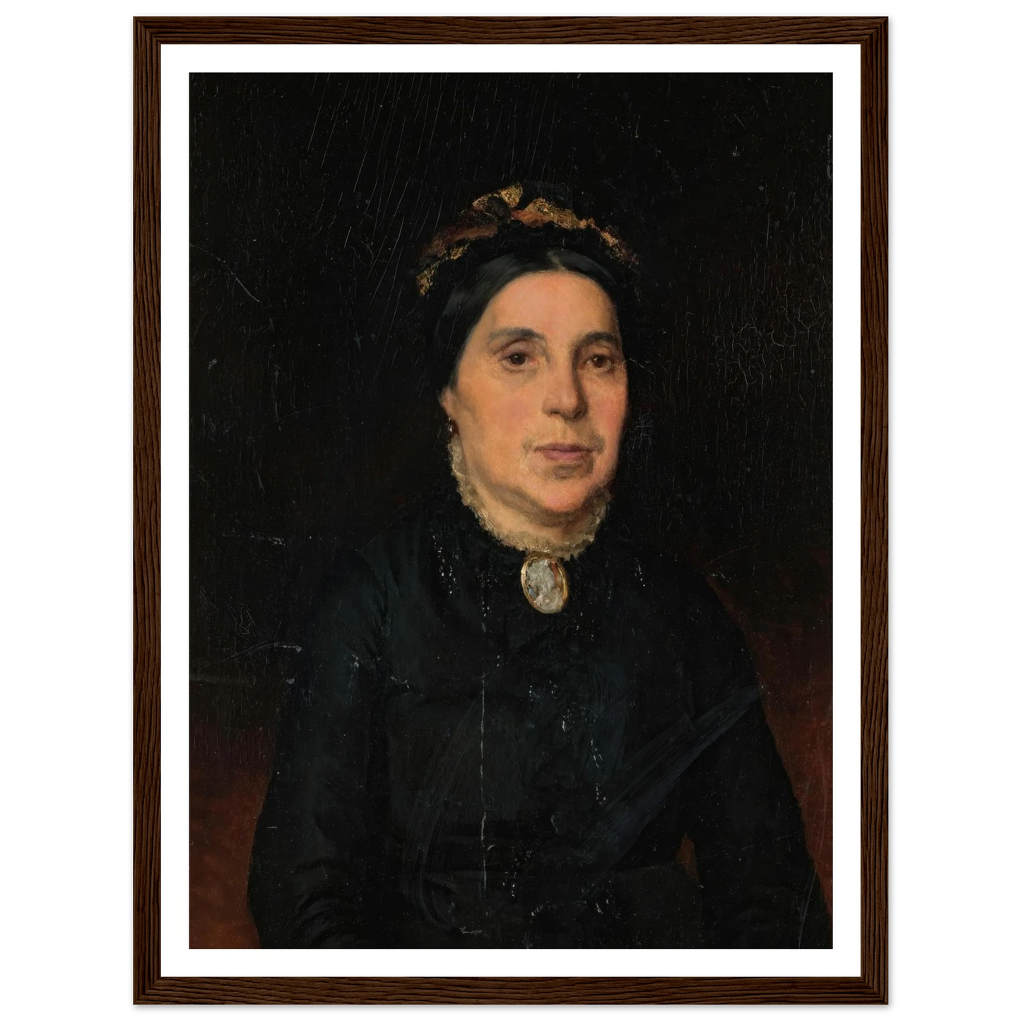 Portrait of Ignaz Deutsch’s Wife (1886) Art Print | Ludwig Deutsch - Framed Poster - 30x40 cm / 12x16″ - Black frame
