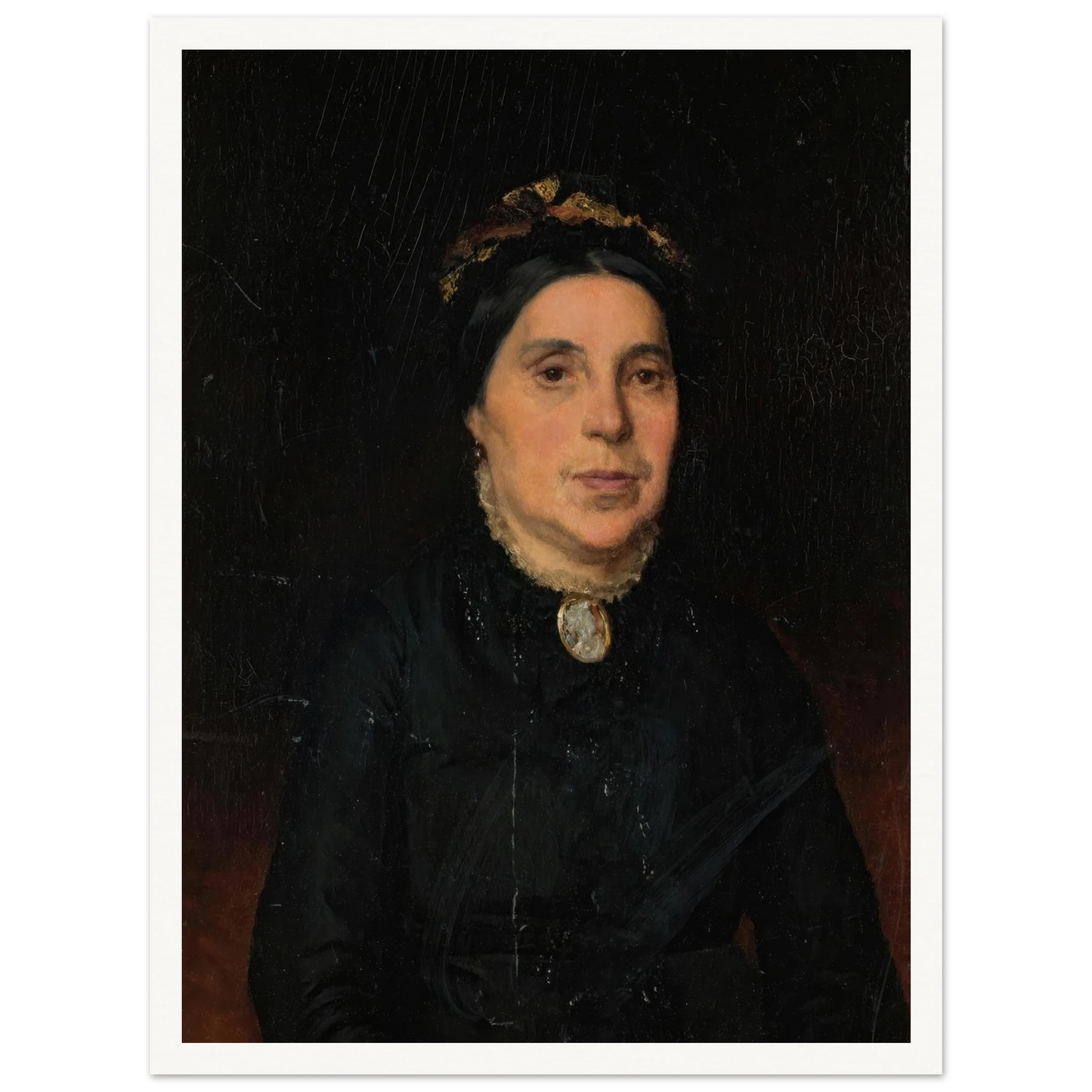 Portrait of Ignaz Deutsch’s Wife (1886) Art Print | Ludwig Deutsch - Framed Poster - 30x40 cm / 12x16″ - Black frame