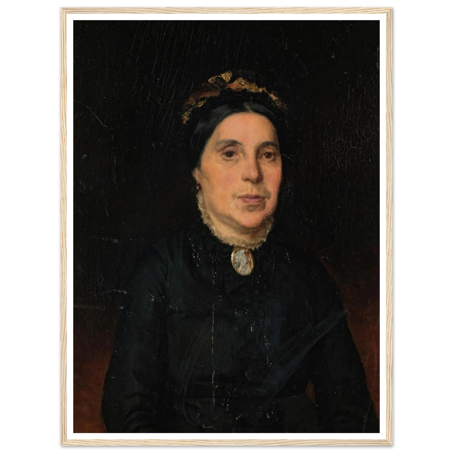 Portrait of Ignaz Deutsch’s Wife (1886) Art Print | Ludwig Deutsch - Framed Poster - 30x40 cm / 12x16″ - Black frame
