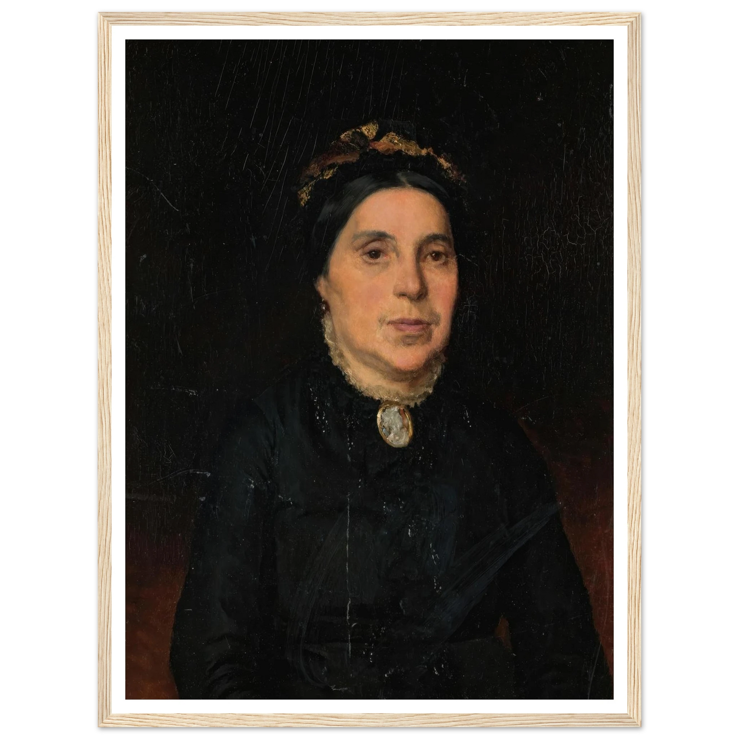 Portrait of Ignaz Deutsch’s Wife (1886) Art Print | Ludwig Deutsch - Framed Poster - 30x40 cm / 12x16″ - Black frame