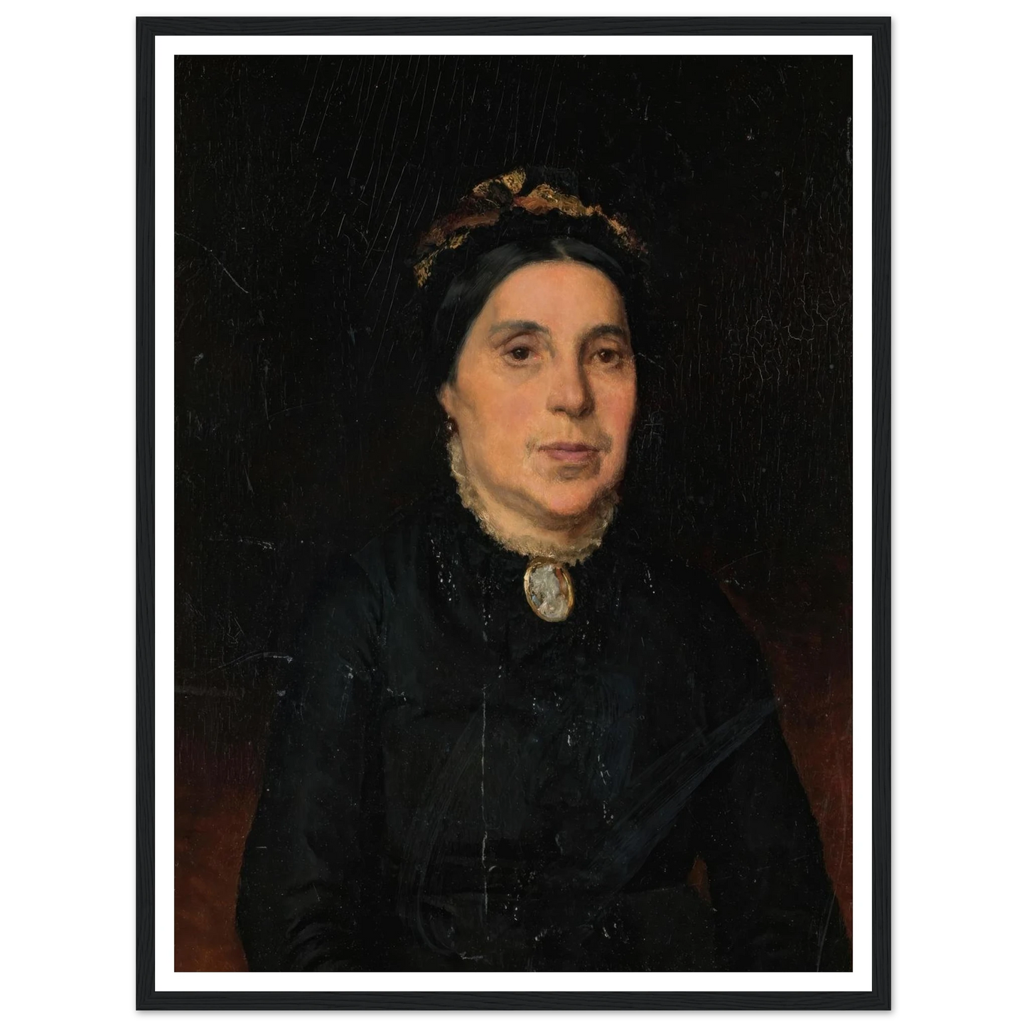 Portrait of Ignaz Deutsch’s Wife (1886) Art Print | Ludwig Deutsch - Framed Poster - 30x40 cm / 12x16″ - Black frame