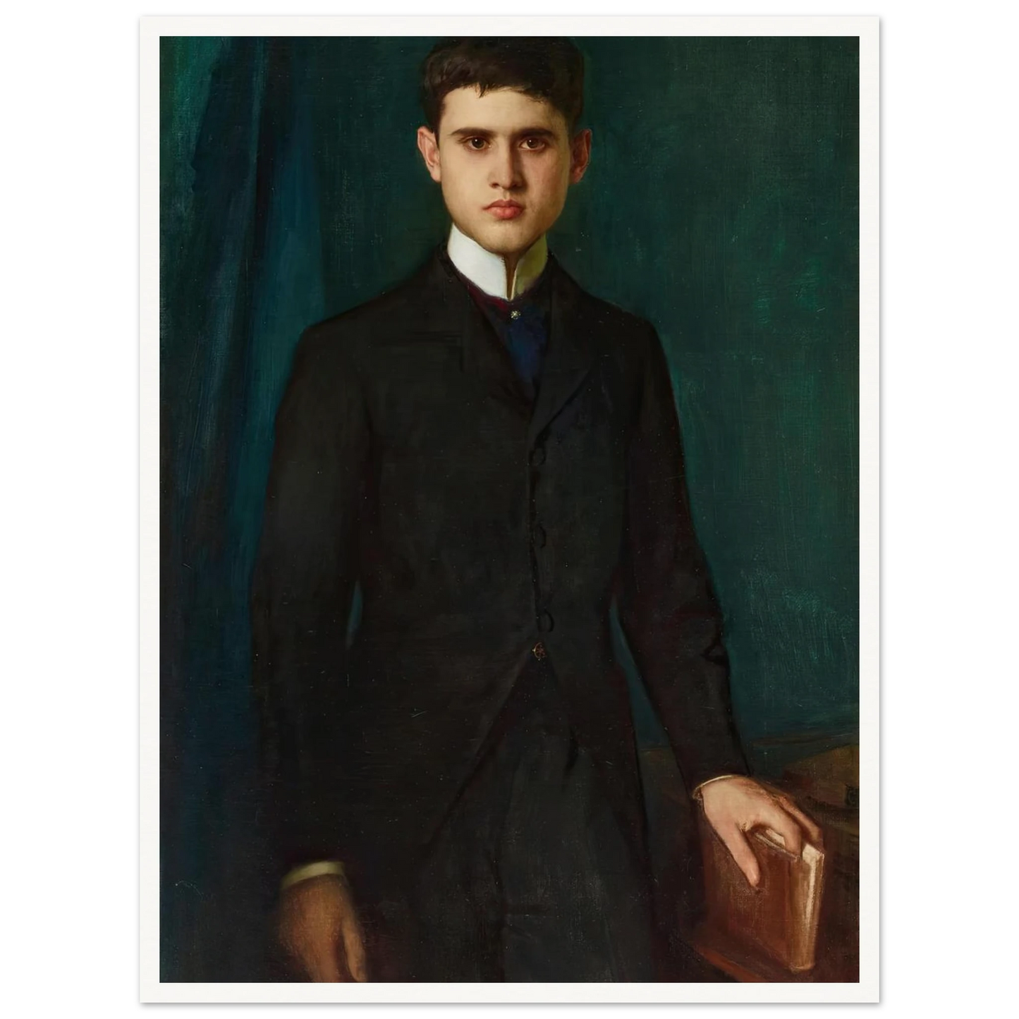 Portrait of Joannes de Stuers at 20 years old (1897) Art Print | Pascal Adolphe Jean Dagnan Bouveret - Framed Poster - 30x40 cm / 12x16″ - Black frame