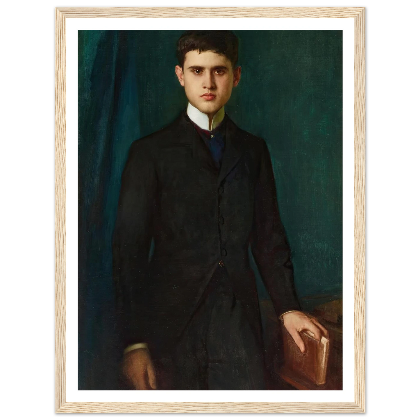 Portrait of Joannes de Stuers at 20 years old (1897) Art Print | Pascal Adolphe Jean Dagnan Bouveret - Framed Poster - 30x40 cm / 12x16″ - Black frame