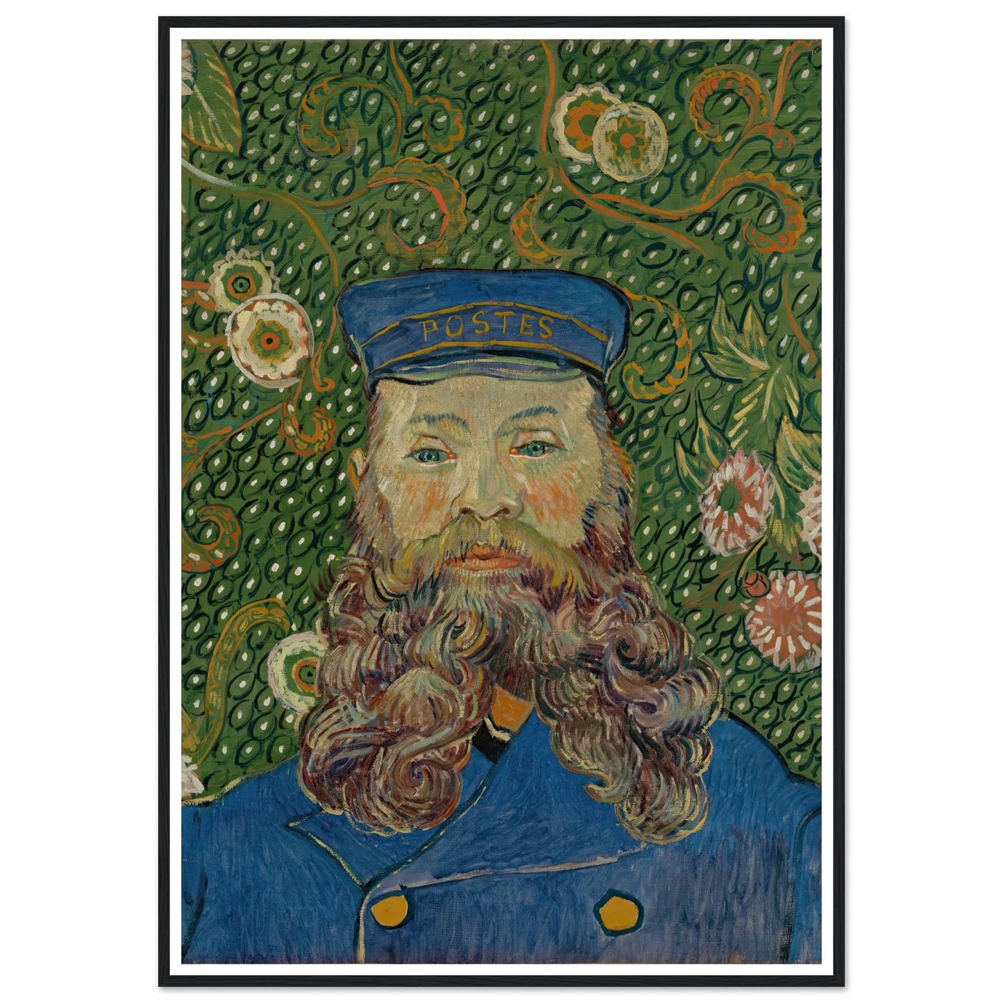 Portrait of Joseph Roulin (1889) Art Print | Vincent van Gogh - Framed Poster - 30x40 cm / 12x16″ - Black frame