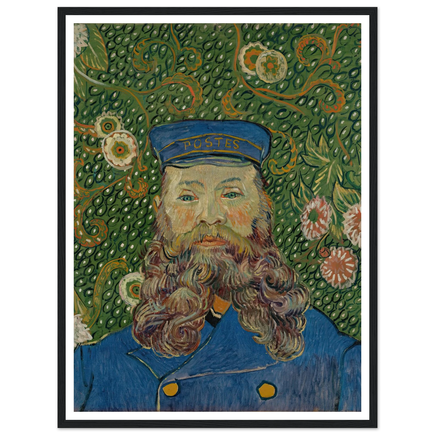 Portrait of Joseph Roulin (1889) Art Print | Vincent van Gogh - Framed Poster - 30x40 cm / 12x16″ - Black frame