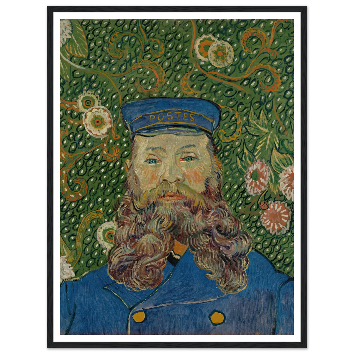 Portrait of Joseph Roulin (1889) Art Print | Vincent van Gogh - Framed Poster - 30x40 cm / 12x16″ - Black frame