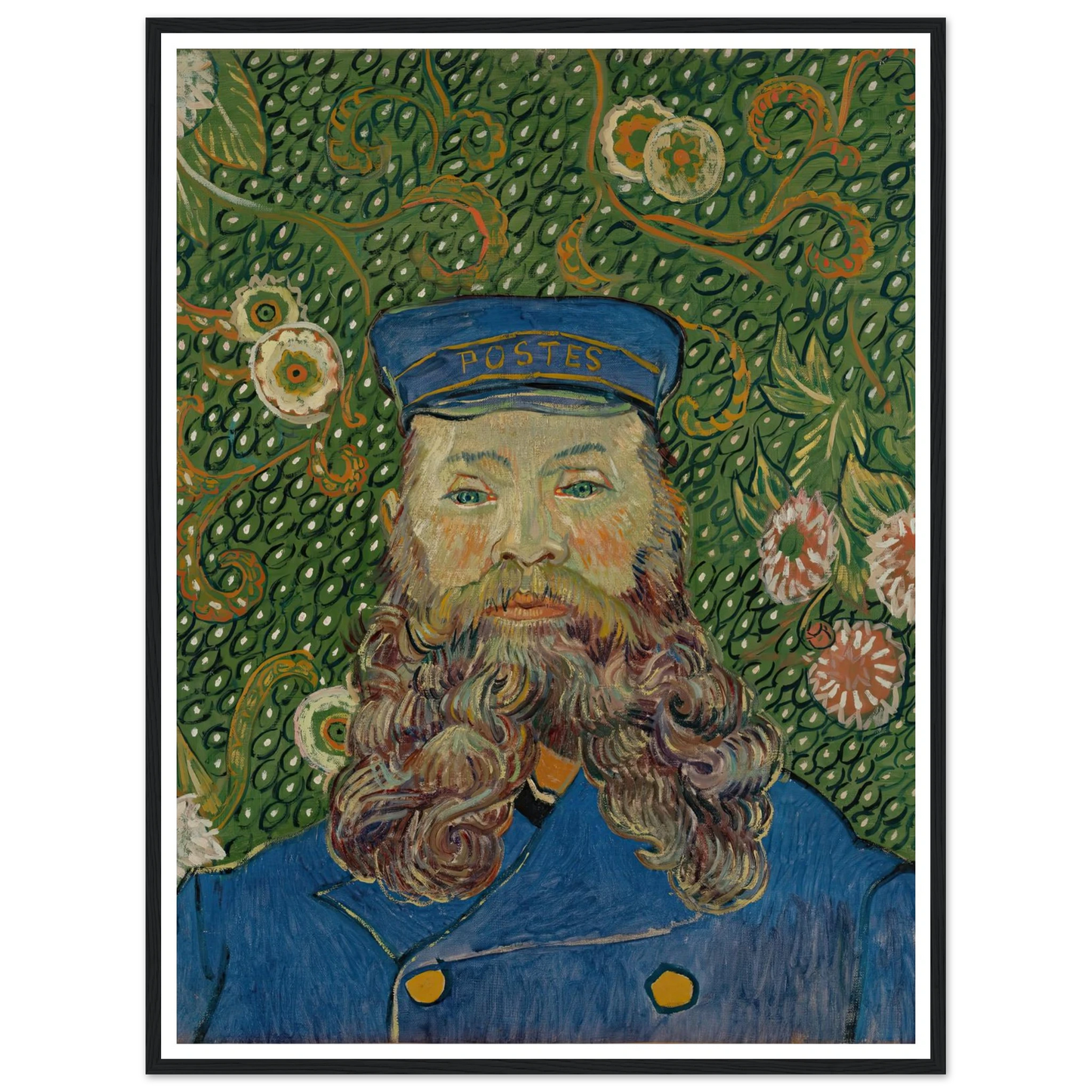 Portrait of Joseph Roulin (1889) Art Print | Vincent van Gogh - Framed Poster - 30x40 cm / 12x16″ - Black frame