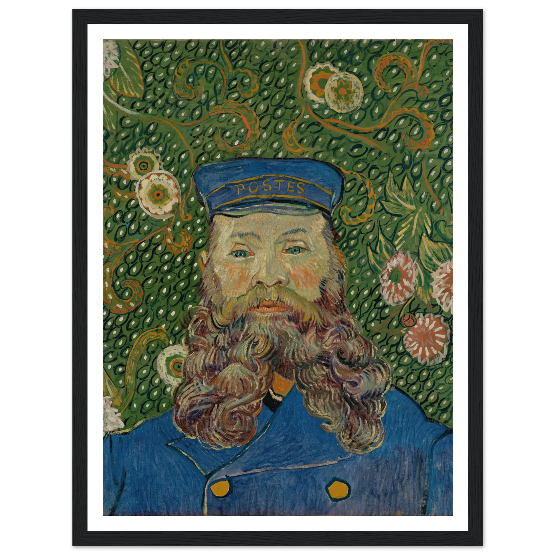 Portrait of Joseph Roulin (1889) Art Print | Vincent van Gogh - Framed Poster - 30x40 cm / 12x16″ - Black frame