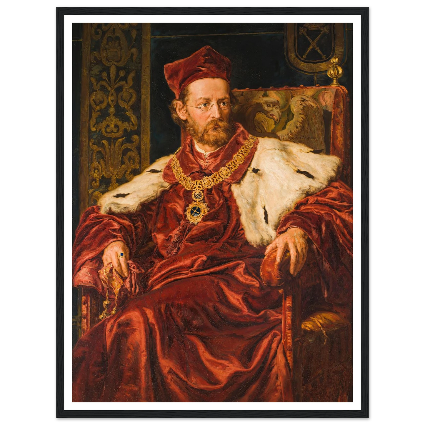 Portrait of Józef Szujski (1888) Art Print | Jan Matejko - Framed Poster - 30x40 cm / 12x16″ - Black frame