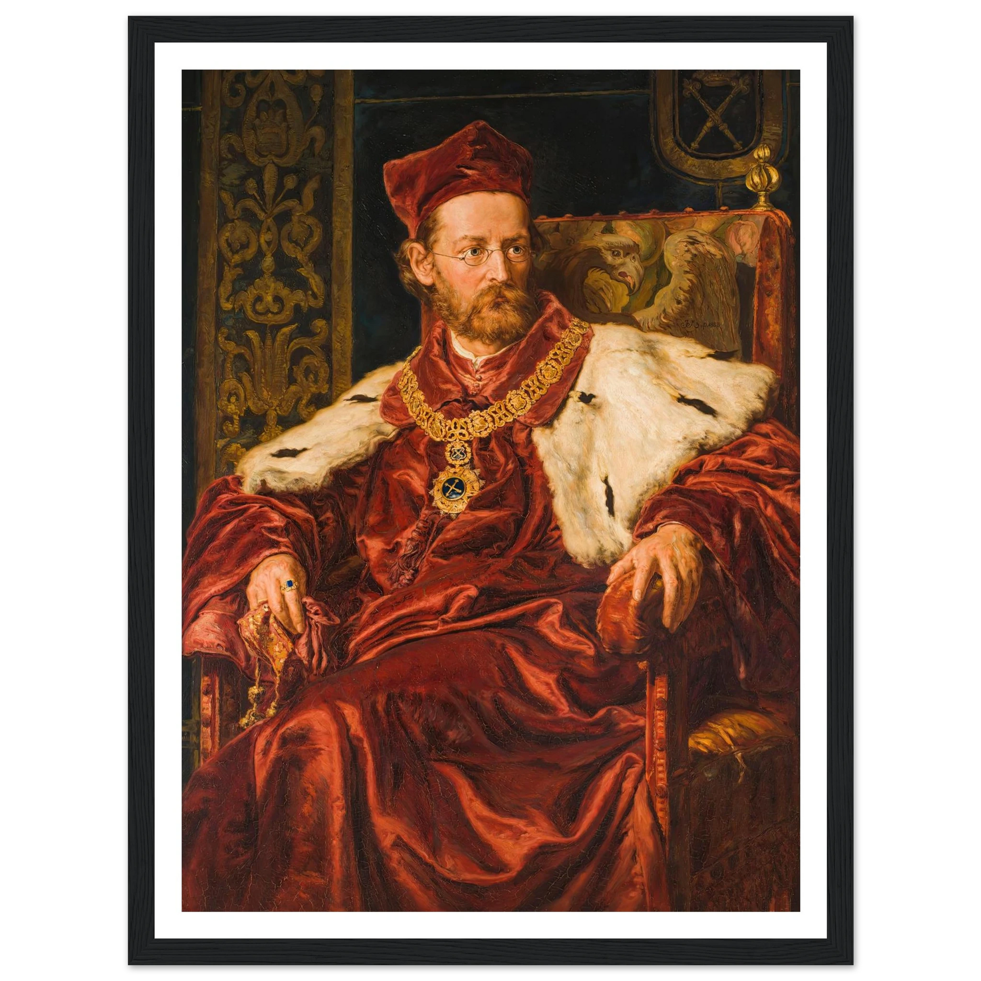 Portrait of Józef Szujski (1888) Art Print | Jan Matejko - Framed Poster - 30x40 cm / 12x16″ - Black frame