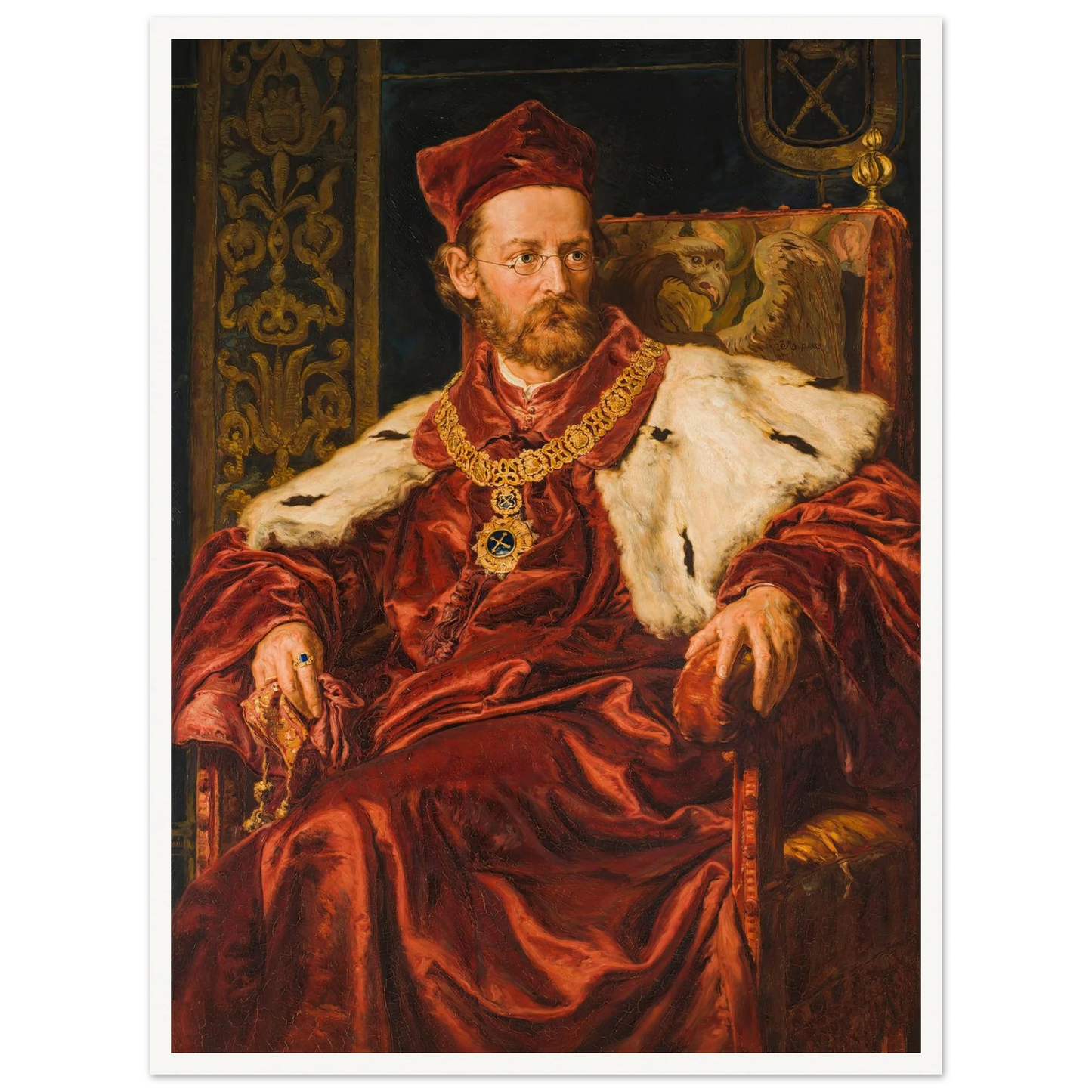 Portrait of Józef Szujski (1888) Art Print | Jan Matejko - Framed Poster - 30x40 cm / 12x16″ - Black frame