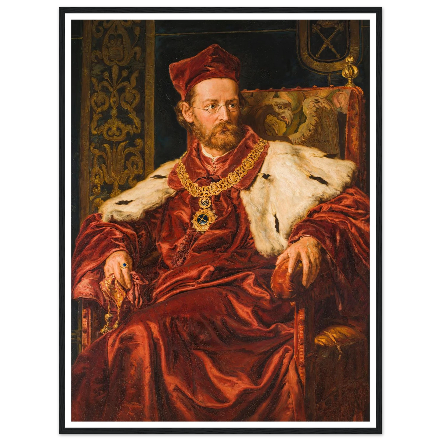 Portrait of Józef Szujski (1888) Art Print | Jan Matejko - Framed Poster - 30x40 cm / 12x16″ - Black frame