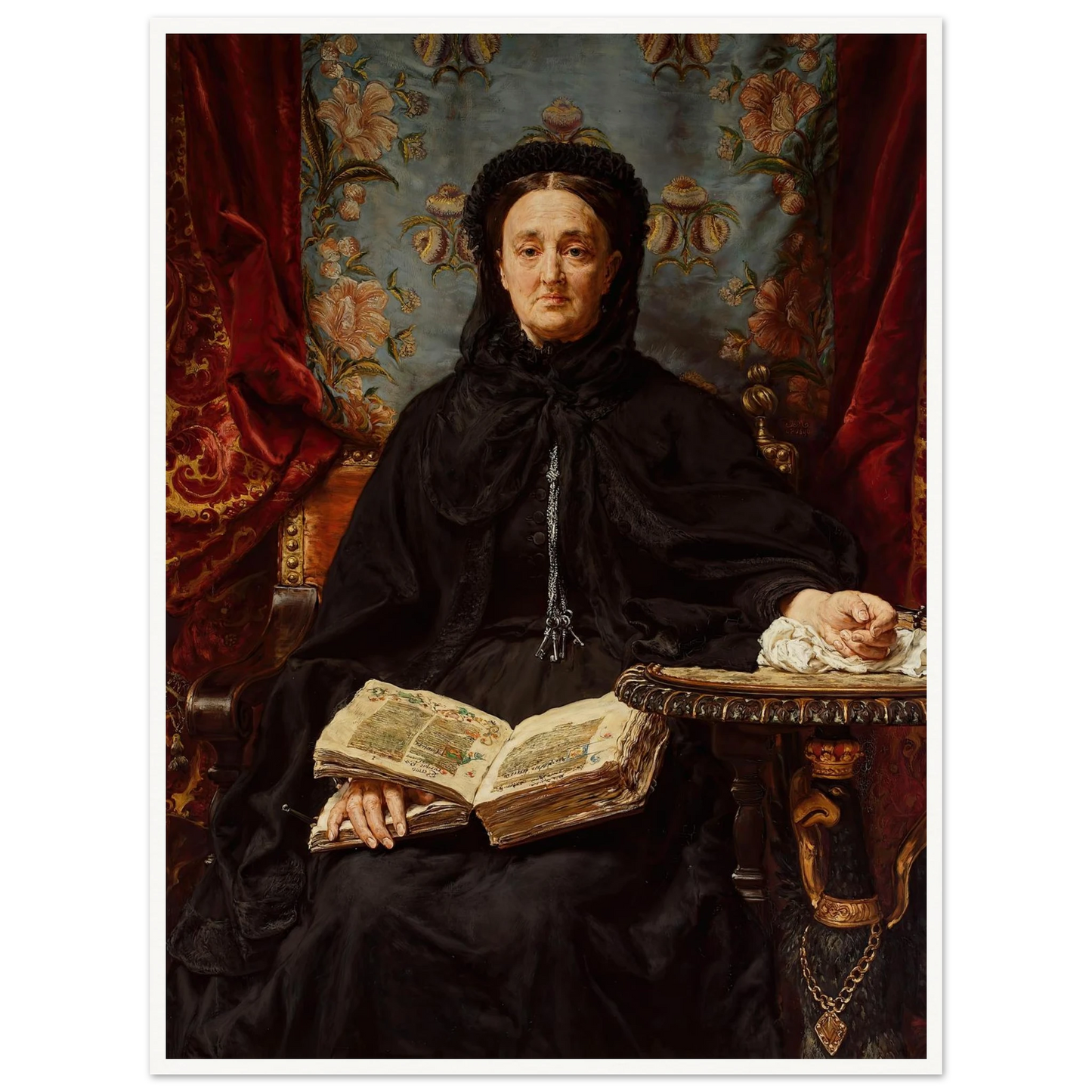Portrait of Katarzyna Potocka née Branicka (1825–1907), wife of Adam (1890) Art Print | Jan Matejko - Framed Poster - 30x40 cm / 12x16″ - Black frame