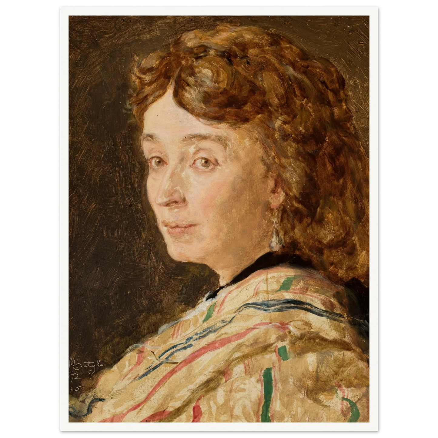 Portrait of Ludwika Groppler (1872) Art Print | Jan Matejko - Framed Poster - 30x40 cm / 12x16″ - Black frame